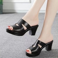 Women's slippers given to Mom HShop with cut-out straps on both sides, 3 centimeters, 5 centimeters,