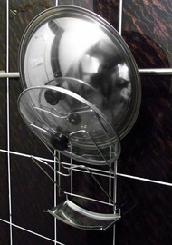 掛桿式不鏽鋼 鍋蓋架　可放大炒鍋　304不鏽鋼製