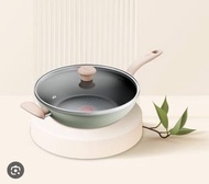 Tefel法國德福30cm抹茶煎鍋 連蓋 平底鍋 電磁爐可用