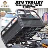 ATV Trailer Trolley Rear 1Mx1M with 8 inch Tyre 3 Doors Open Big Space Extreme Storage Carrier Sport