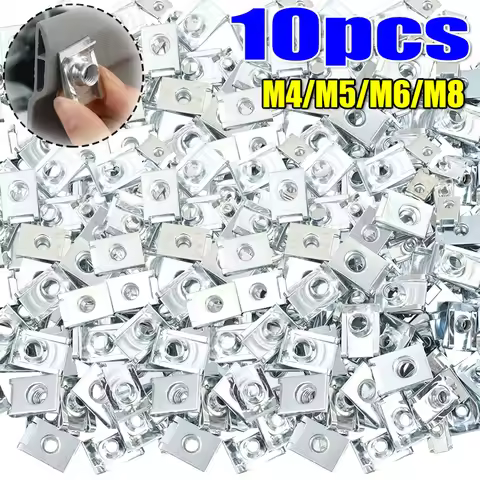 M4 M5 M6 M8 U Type Clips Plate Leaf Spring Stainless Steel Nut Reed Nuts for Car Motorcycle Scooter 