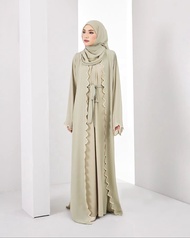 Produk Terbaru Emilia Abaya List Putih Baju Gamis Wanita Dewasa Remaja Busui Bahan Ceruty Mix Bordir