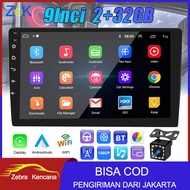 Monqiqi android 9 inch mobil/tv android 9 inch mobil 4+32G Android 12 Mobil Radio Stereo HD 1080P 2.5D Kaca Antigores Mobil 10.1  MP5 Player Dengan Bluetooth WIFI GPS FM Radio Receiver Mendukung Kamera Belakang