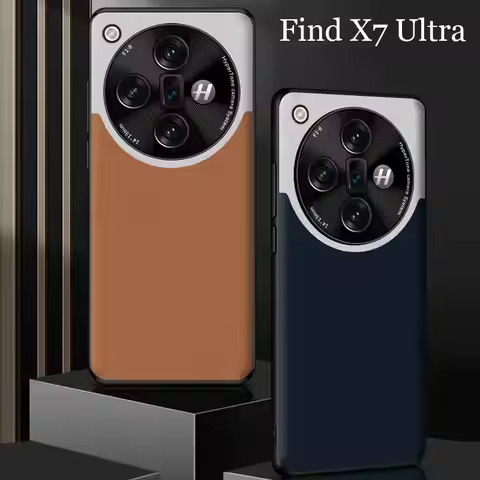 For Oppo Find X7 Ultra Leather Shockproof Splice Phone Case For Oppo Find X7 Protection Soft Phone C