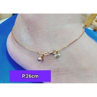 Rt italy 925 silver 24k gold plated anklet