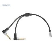 1/8 Inch Socket to 1/4 Inch Plug Y Splitter Adapter Cable 0.24M 3.5mm Female Stereo to Dual 6.35mm M