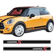 1Set 2Pieces Side Skirt Coopers Graphics Racing Stripes Decal Stickers for Mini Cooper S R56 R57 R58