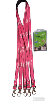PUP ID LACE LANYARD/PINK 1/2 Size g-hook