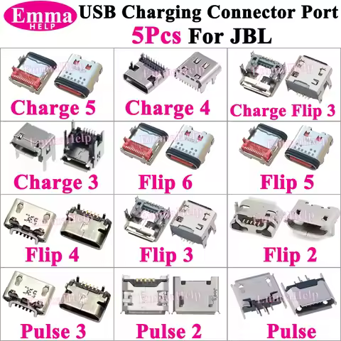 5Pcs Micro USB Charging Port Connector for JBL Charge 4 Flip 4 5 Pulse 2 3 Charger Dock Jack Socket 