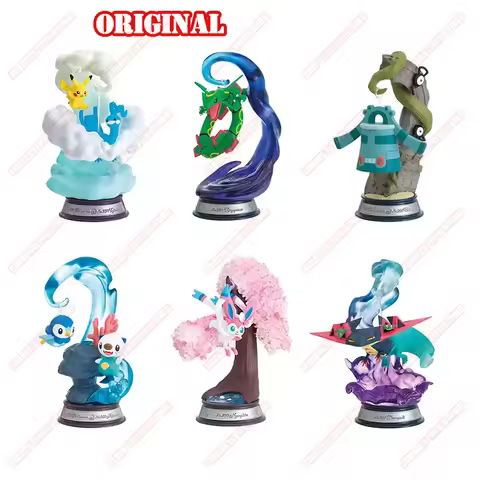 Original Pokemon Animation Game Peripheral Toys Rayquaza Swing Vignette 02 Boxed Gacha Anime Action 