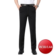Stretch Fold Line Men's Suit Pants-Black (W38/L44) [Big Buyer]
