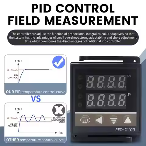 Rex-C100 Digital PID Thermostat SSR Relay Output K J E Type Thermocouple Input 220V rex c100 Tempera