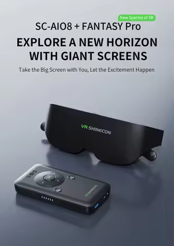 VR Shinecon SC-AI08 Pro 3D XR All-In-One Headset 700 Degrees Myopia Adjustable 1000inch Large Virtua