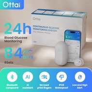 Ottai CGM Continuous Glucose Monitoring Set 6Sets Blood Glucose Meter No Finger Pricking CGM Monitor