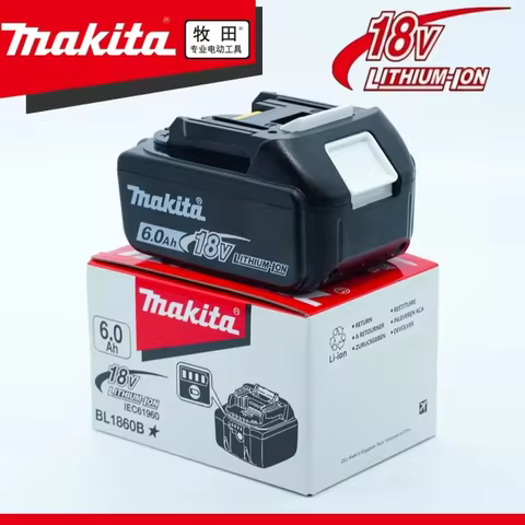 Genuine Makita 18V 6.0Ah Battery with Charger Set for Makita 18V Power Tool DDF487 DTW700 GBA404 DUC
