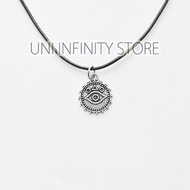 MATA JWNE0663 Hieroglif Symbol Necklace Horus Eye Egyptian Coin Health Unisex Men Women (Silver Simp