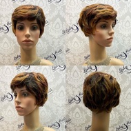 Wig rambut palsu wanita kriwil pendek warna hailet limited CK Lusi