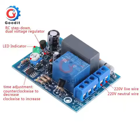 AC 220V Timer Relay Delay Switch Input/Output Delay Off Switch Module Adjustable 0-10Sec 10Min 10Hr 