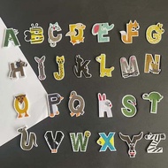 A-Z Multicoloured English Letters Animal Print Embroidery Appliques Badges Iron On Patches And Sewin