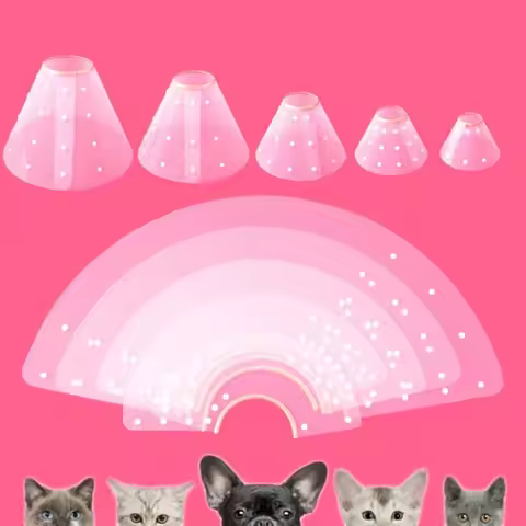 Transparent Cat Recovery Collar Adjustable Anti-licking Cat Elizabethan Collar Anti-bite Plastic Dog