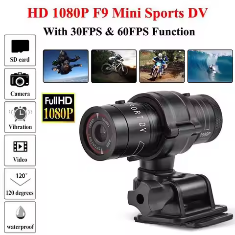F9 Action Camera HD 1080P Bike Motorcycle Helmet Camera Outdoor Sport DV Video DVR Audio Recorder Da