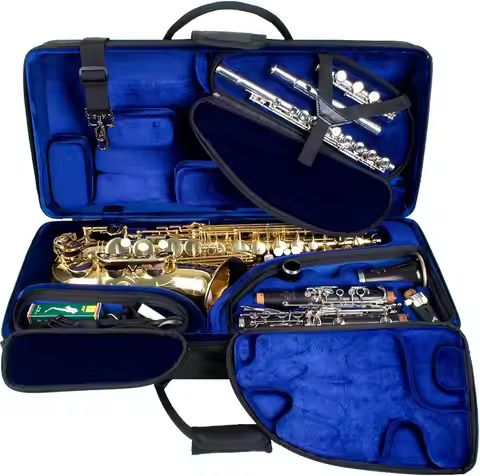 Alto Saxophone, Clarinet & Flute Combination TRI-PAC Case for Secure Instrument Storage