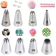 1PCS Stainless Steel Icing Tip Piping Nozzles #195 #336 #12 #1C #853 #2C #112 #1M Russian Nozzles Co