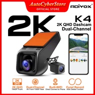 ADIVOX K4 Dash cam  2K 1440p  + 1080P Rear Dual-Channel Night Vision Car Dash Cam Built-in WIFI
