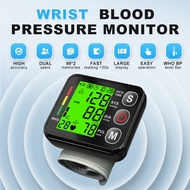 Backlit LCD Wrist Blood Pressure 3Colors Digital Sphygmomanometer Heart Rate Arrhythmia Pulse BP Mon