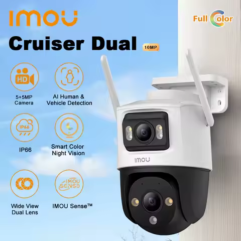 IMOU 10MP PT Camera Wifi IP Cruiser Dual Two Lens 5+5MP Outdoor Smart Tracking Two-way Talk Surveill