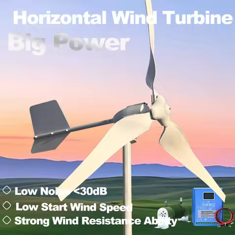 Wind Turbine 12V 24V 48V 3KW-5KW Free Energy Wind Turbine 3Phase 220V Inverter Household Use Free MP