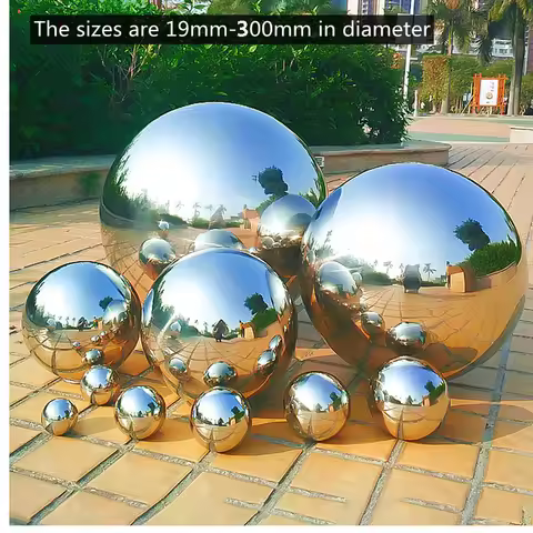 Dia 19-300mm 304 Stainless Steel Hollow Ball Mirror Decoration Round Ball Stainless Steel Large Roun