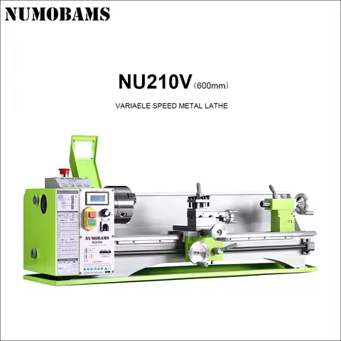 NUMOBAMS NU210V-600 Mini Universal Metal Lathe Machine 600mm, 1100W Brushless Motor, Cost-effective