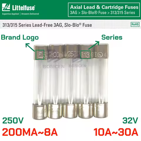 10PCS 3AG Slow Blow Glass Cartridge Fuse 6*32MM 250V LF 200MA 250MA 500MA 1.5A 2.5A 2A 3A 4A 6.25A 6
