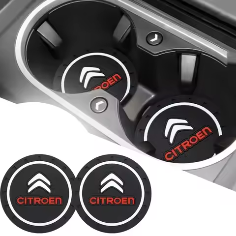 PVC Car Water Coaster Cup Mat for Citroen Logo C4 Berlingo Cactus C5 C3 Xsara Sega Picasso Aircross 