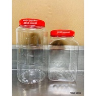 Plastic Bottle Container (Red Lid) -NCI 4033/4034/4060 1pcs Balang Kuih Raya