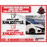 [M STICKERS] OSAKA LOOP KANJOSTYLE NO GOOD RACING STICKER HONDA JAZZ CITY FIT GK5 GM6 FC FD FB TYPE 