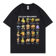Funny Italian Brainrot Meme T-shirt Men Women Fashion Cartoon Short Sleeve T Shirt Summer Casual Loo