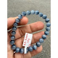 (A526)(7,2-7,4mm) Blue rabbit fur hair bracelet size 7,2-7,4mm