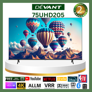 Devant 75 inch 4K UHD VIDAA TV, 75UHD205 - Netflix, YouTube, Prime Video, HDR10+, VIDAA Voice Comman