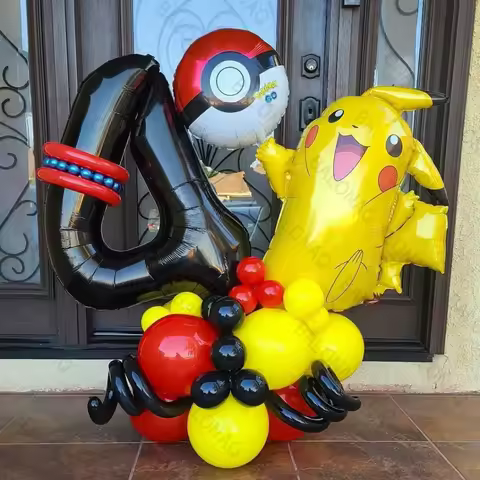 23pcs Pokemon Pikachu Foil Balloons Set for Kids Birthday Party Decoration Baby Shower Balloon Decor
