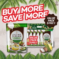 Siams Royal Coco Milk Durian ทุเรียนเคลือบกะทิ 70g x 5 ถุง + ฟรี Coco Milk Durian 70g 1 ถุง
