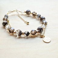 【黑超七系列 】雙鏈手鏈|黑髮晶|白水晶|旺財|平靜穩定|招貴人
