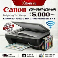 Canon E470 Printer + ECO INK Tank Printer Wifi Print,Copy,Scan,Wifi