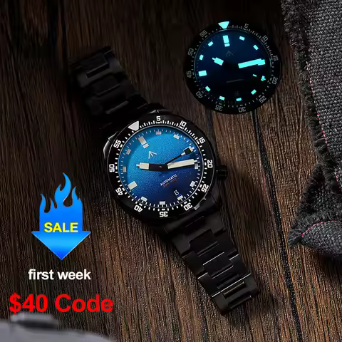 Militado ML20 Mechanical Watch 39mm Dive Watch PT5000 Automatic Movement 316L Stainless Steel PVD Wr