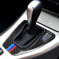 For BMW E90 E92 E93 3 Series 2005-2012  Carbon Fiber Car Interior Gear Shift Panel Stickers Cover Trim Gearbox Decoration Decal