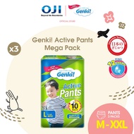 [3 PACKS BUNDLE] Genki Mega Pants Diapers Baby - Size M (56's)/L (46's)/XL (40's)/XXL (34's x 3 Pack