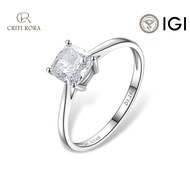 1 กรัม แหวนเพชร (LAB-Grown Diamond Ring) “เพชรปลูก คือ เพชรแท้”,พร้อมใบรับรอง IGIตัดรูปคูชันสี D-E ค