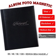 MAGNETIC ADHESIVE PHOTO ALBUM BOOK 3R/4R/5R/6R/8R/10R MEDIUM SIZE BLACKSHEET