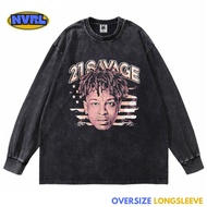 Oversized longsleeve 21SAVAGE ROCKSTAR washed washing vintage tee